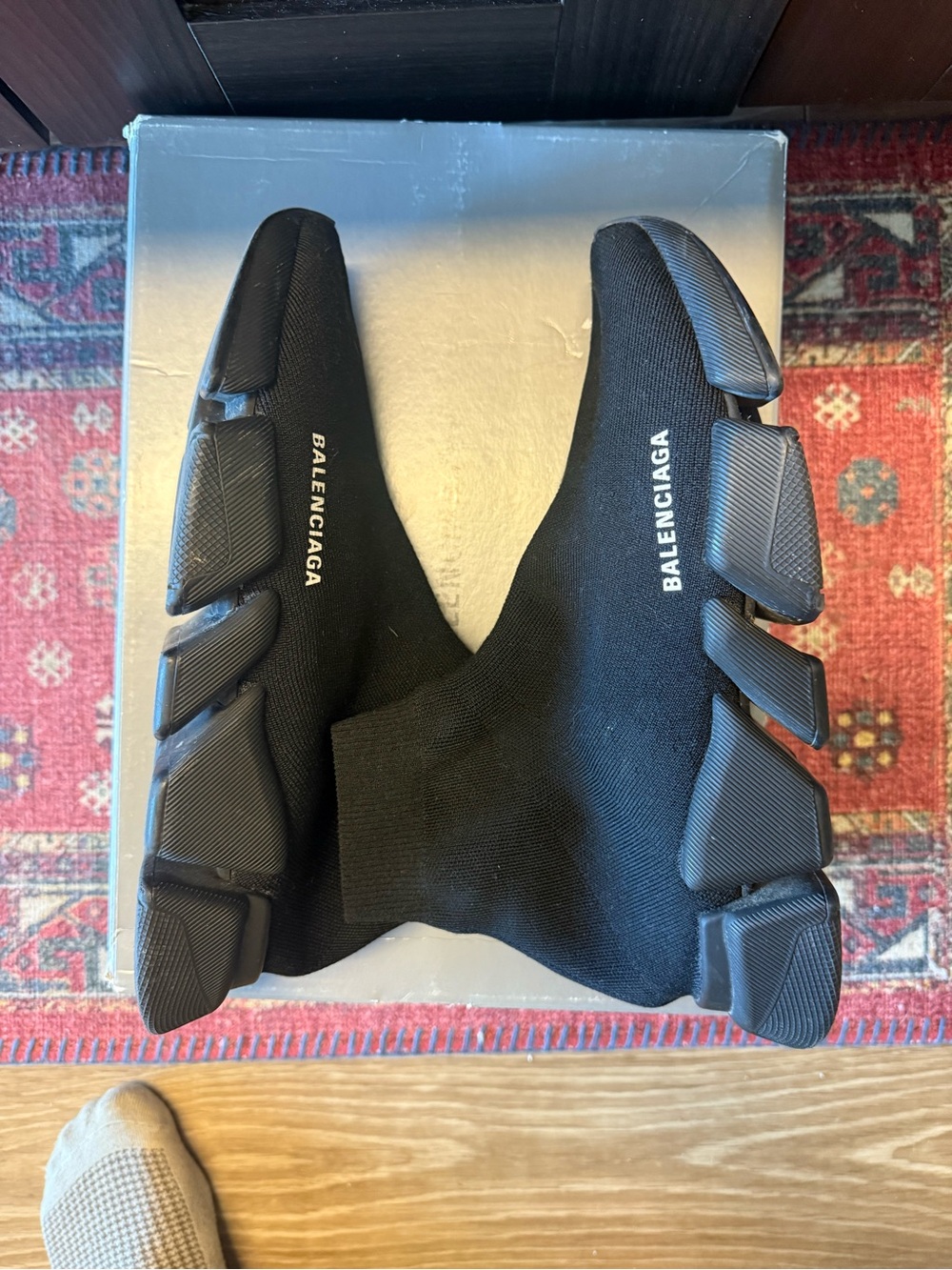 Balenciaga Black Knit Sock Runner Sneakers